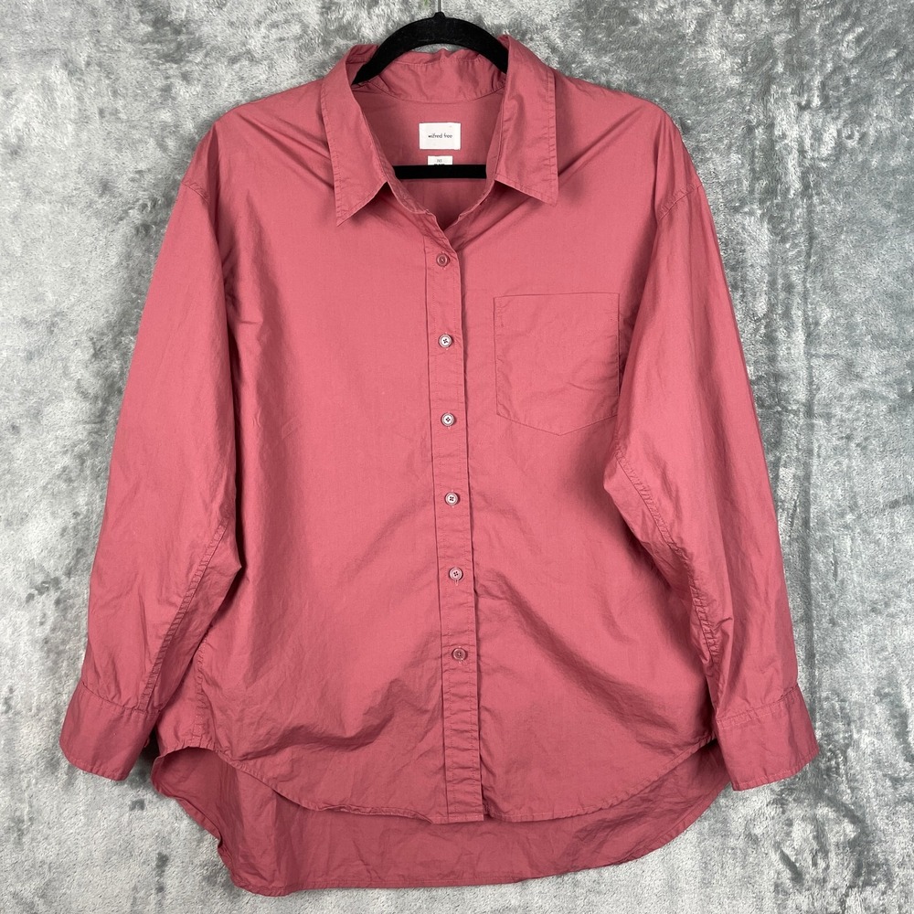 Aritzia Wilfred‎ Free Shirt Womens XXS Mauve Relaxed Oversized Button Up LS Top